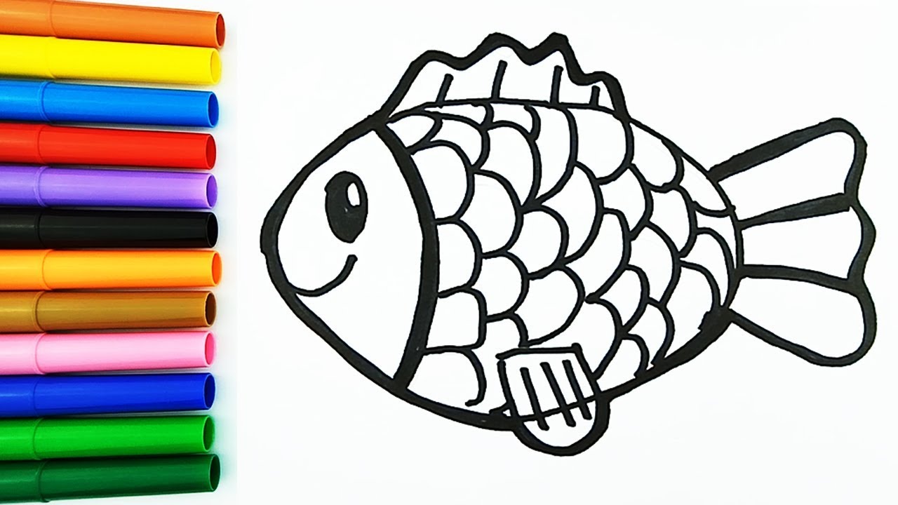1280x720 Cute Fish Coloring And Drawing For Kids And Toddlers Toy Art