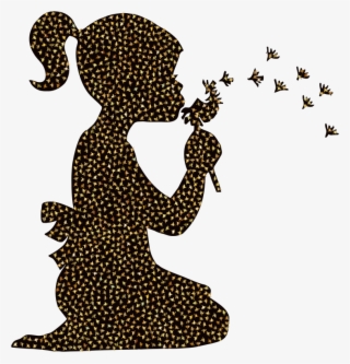 320x333 Dandelion Silhouette Child Drawing Wall Decal