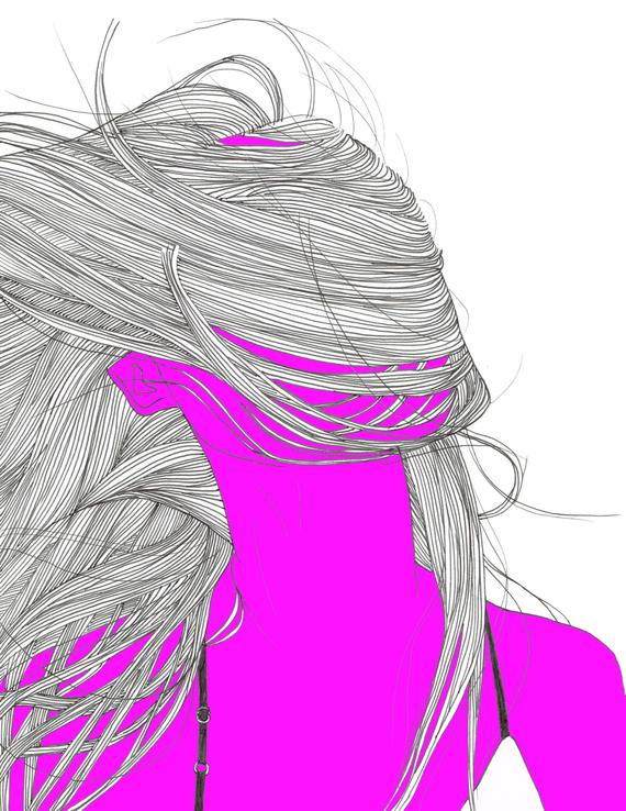 570x738 How To Draw Hair Blowing In The Wind