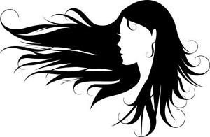 300x196 long curly wind blowed hair wind blown hair girl silhouette