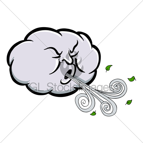 500x500 Angry Cloud Blowing Wind Gl Stock Images