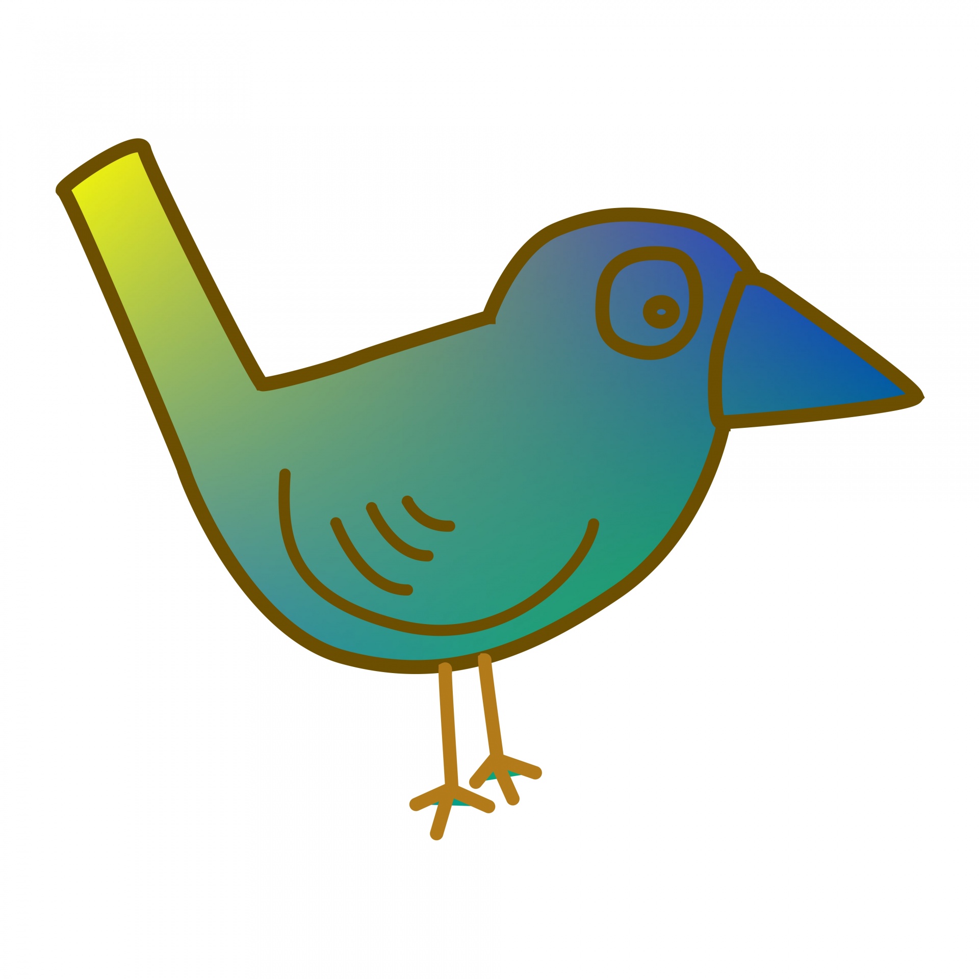1920x1920 Drawing, Gradient, Blue, Bird, White