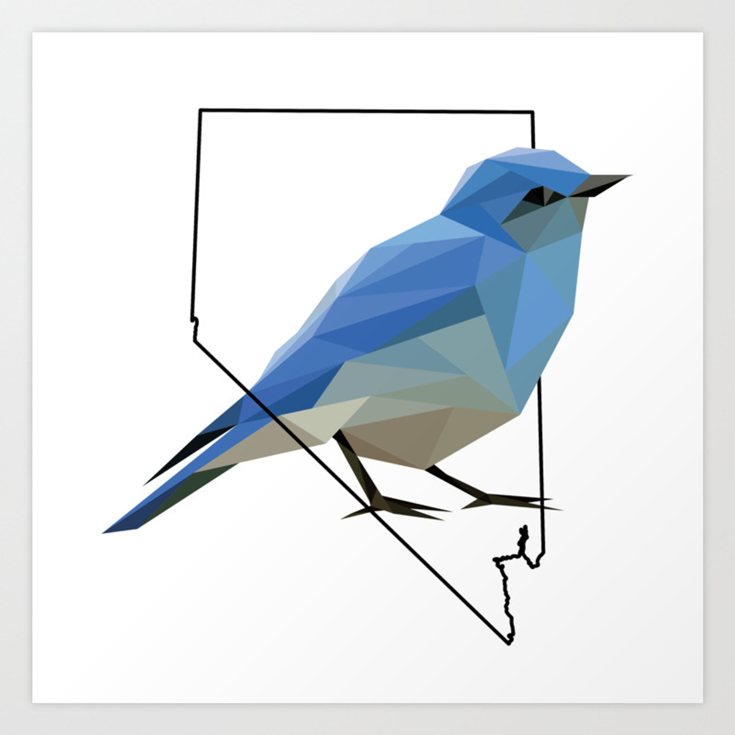 1500x1500 Nevada Mountain Bluebird Art Print