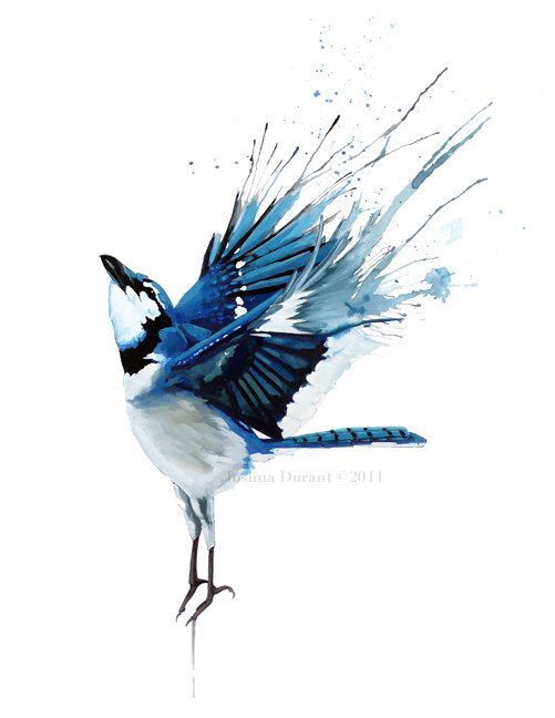 501x648 An Original Watercolors Painting Of A Flying Ink Bird Description