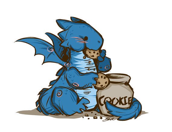 570x440 Blue Dragon Eating Cookies