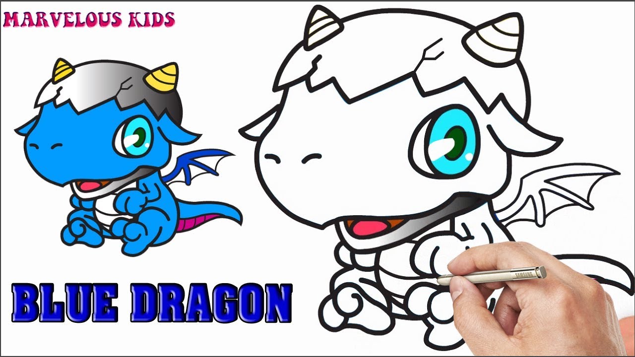 1280x720 How To Draw Chibi Blue Dragon Marvelous For Kids