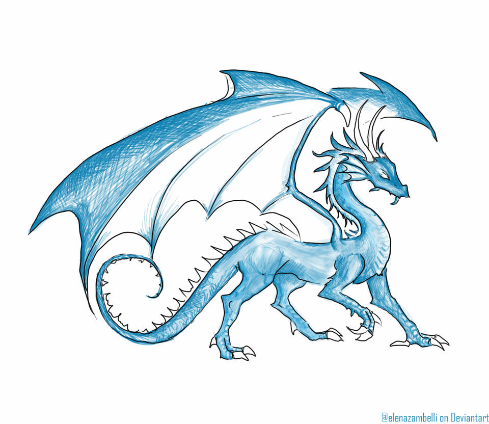 Blue Dragon Drawing | Free download on ClipArtMag