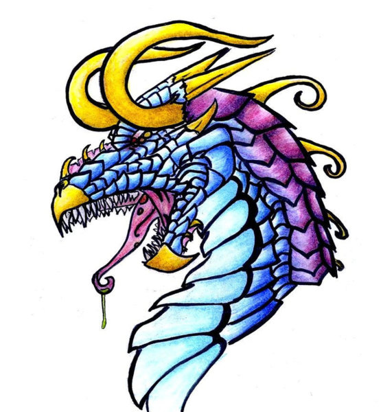 555x600 Blue Dragon Drawings Fine Art America