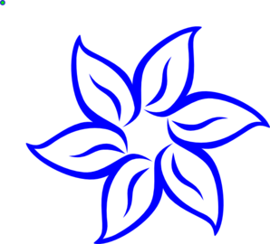 298x270 Simple Blue Flower B Clip Art