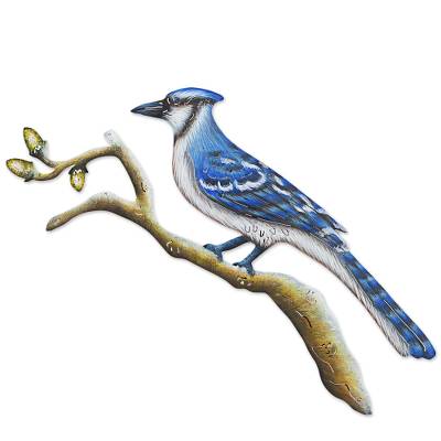 400x400 Unicef Market Hand Made Steel Blue Jay Wall Art Sculpture