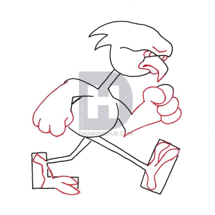 720x720 How To Draw A Cartoon Blue Jay, Step