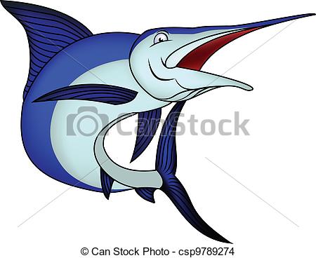 450x368 Vector Illustration Of Blue Marlin Isolated On A White