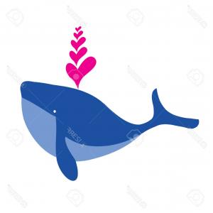 300x300 I Love Whales Lettering With Cute Big Blue Whale Vector Clipart