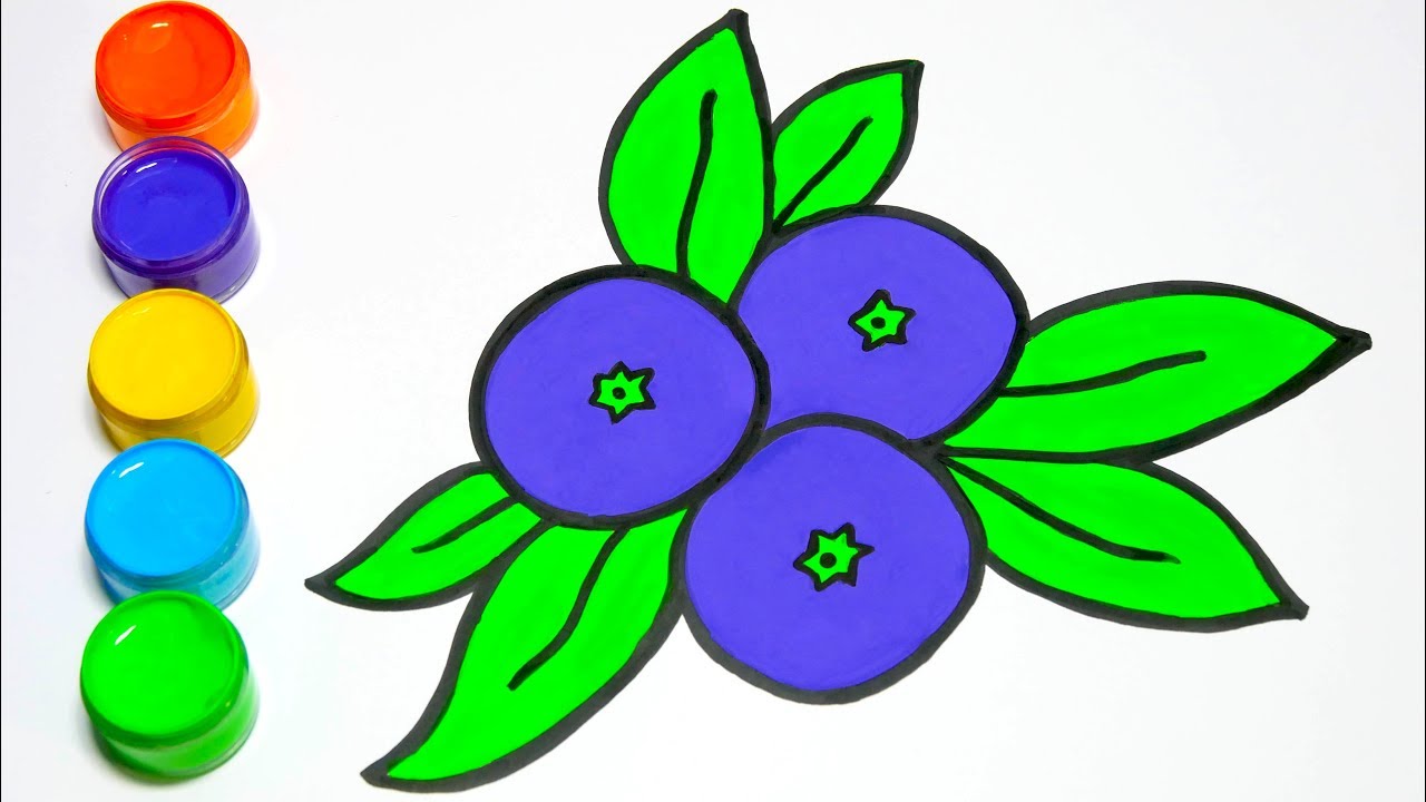 1280x720 Drawing Blueberry Fruit Drawing Tutorial For Children Learn