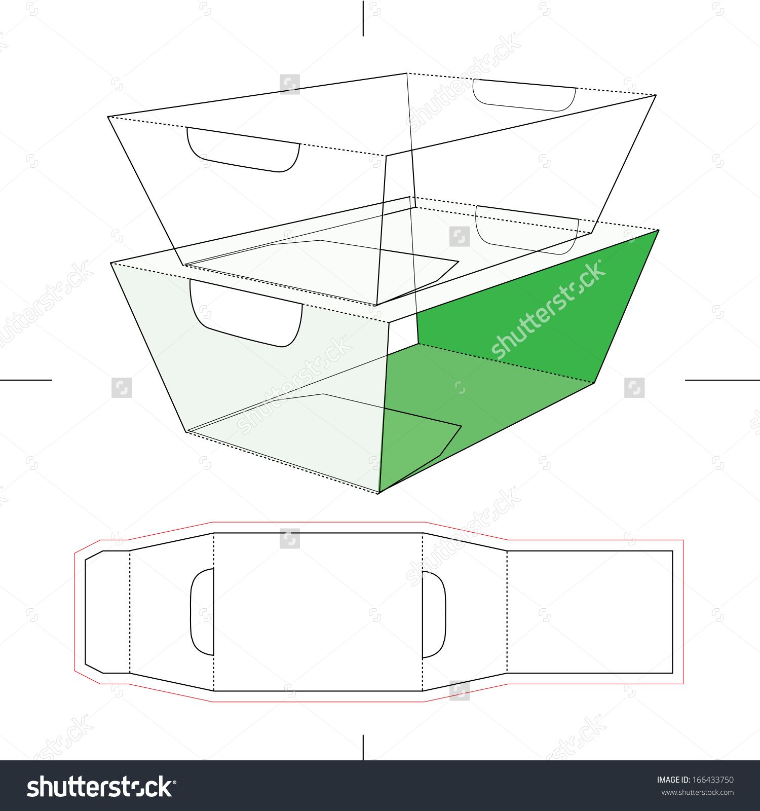 1500x1600 food sleeve box with blueprint layout stock vector illustration