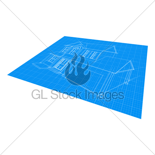 500x500 house blueprint drawing gl stock images