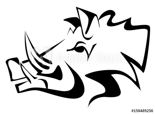 500x369 Wild Boar Black Drawing Vector