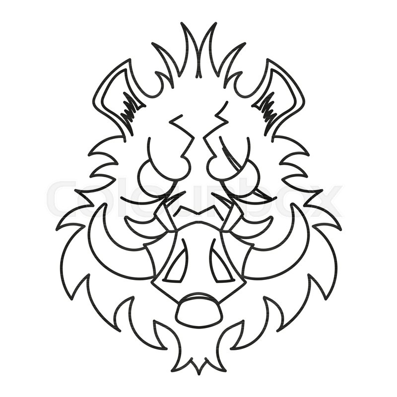 800x800 Boar Head Sketch Vector Graphics Color Stock Vector Colourbox