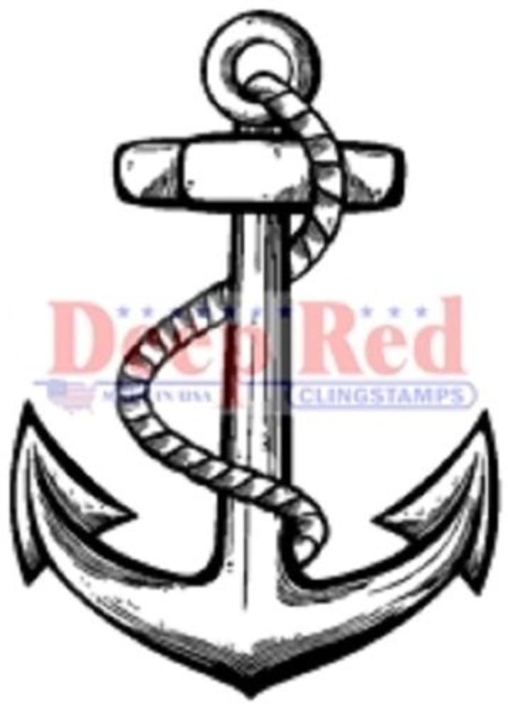 716x1000 deep red rubber cling stamp ship boat anchor nautical theme