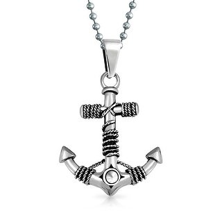 320x320 Shop Nautical Ship Boat Anchor Rope Pendant Necklace For Men Black