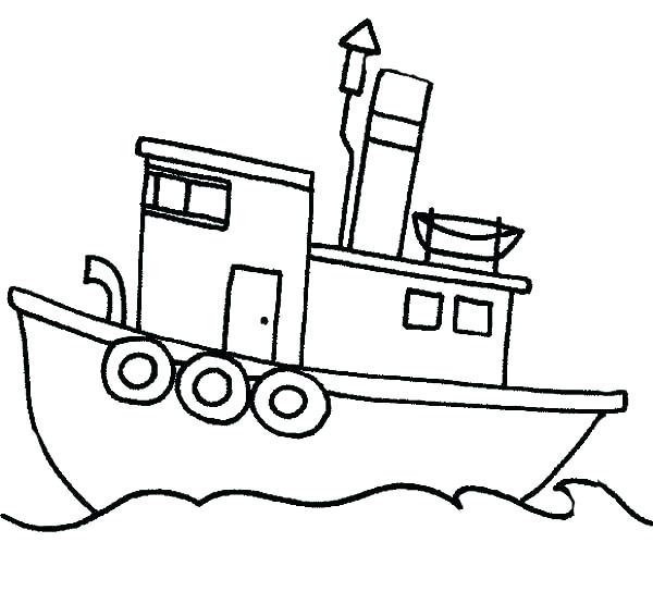 600x566 Tugboat Drawing Easy For Free Download