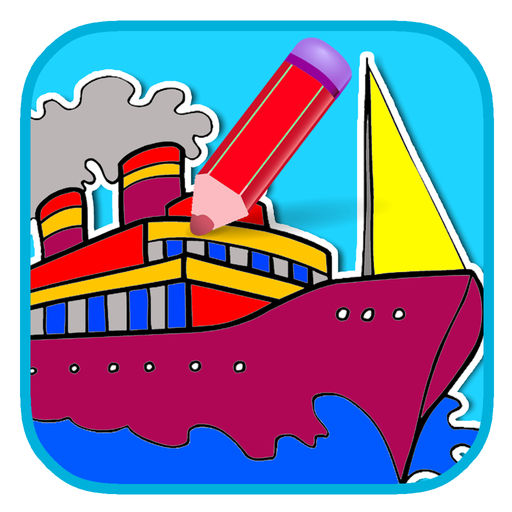512x512 Kids Fast Boat Game Coloring