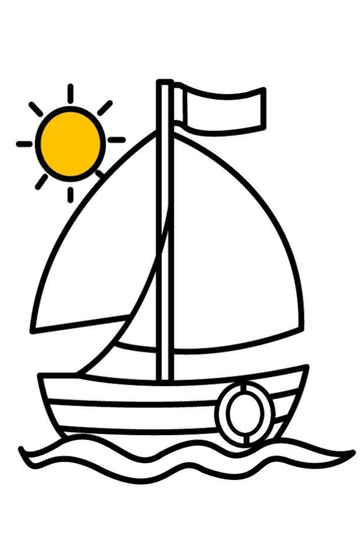 735x1102 Learn Colors With Boat Paint Boat Drawing And Coloring Pages
