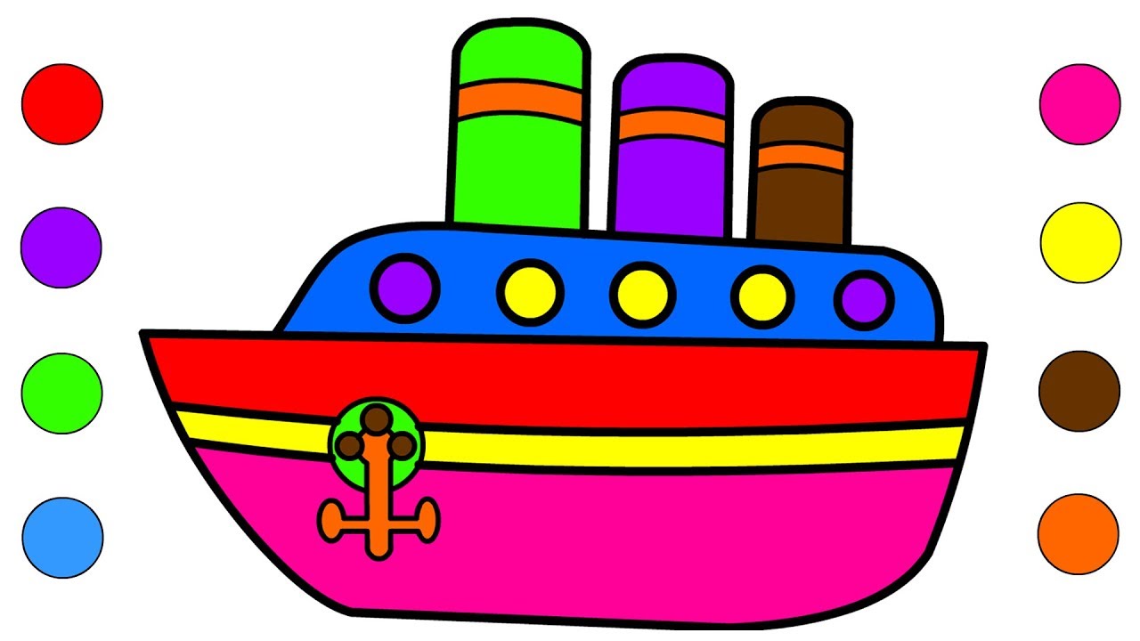 1280x720 Boat Coloring Pages For Kids Children Toddlers