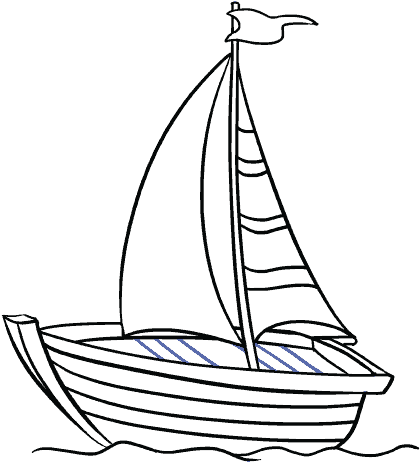 420x462 Download How To Draw A Boat In A Few Easy Steps Easy Drawing