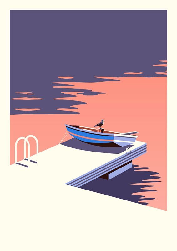 566x800 I Love Illustrations That Use A Minimal Color Palette