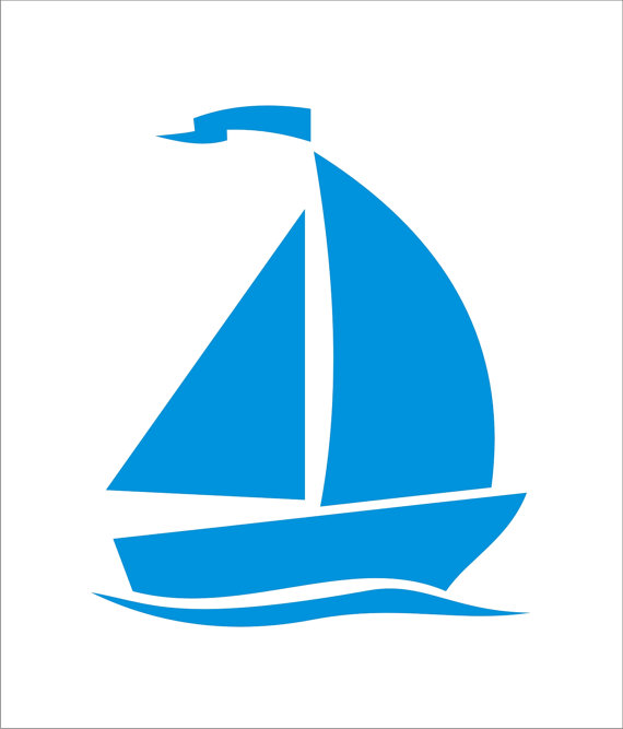 570x667 Sailboat Sail Boat Beach Reusable Stencil Sizes Available