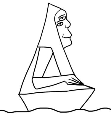 375x433 Boat Man Drawing