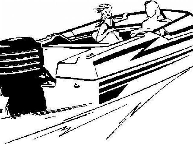 640x480 Fishing Boat Clipart Line Art