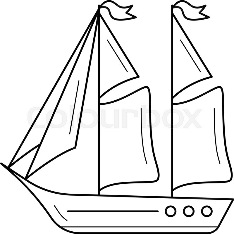 800x800 Sailboat Vector Line Icon Isolated On Stock Vector Colourbox