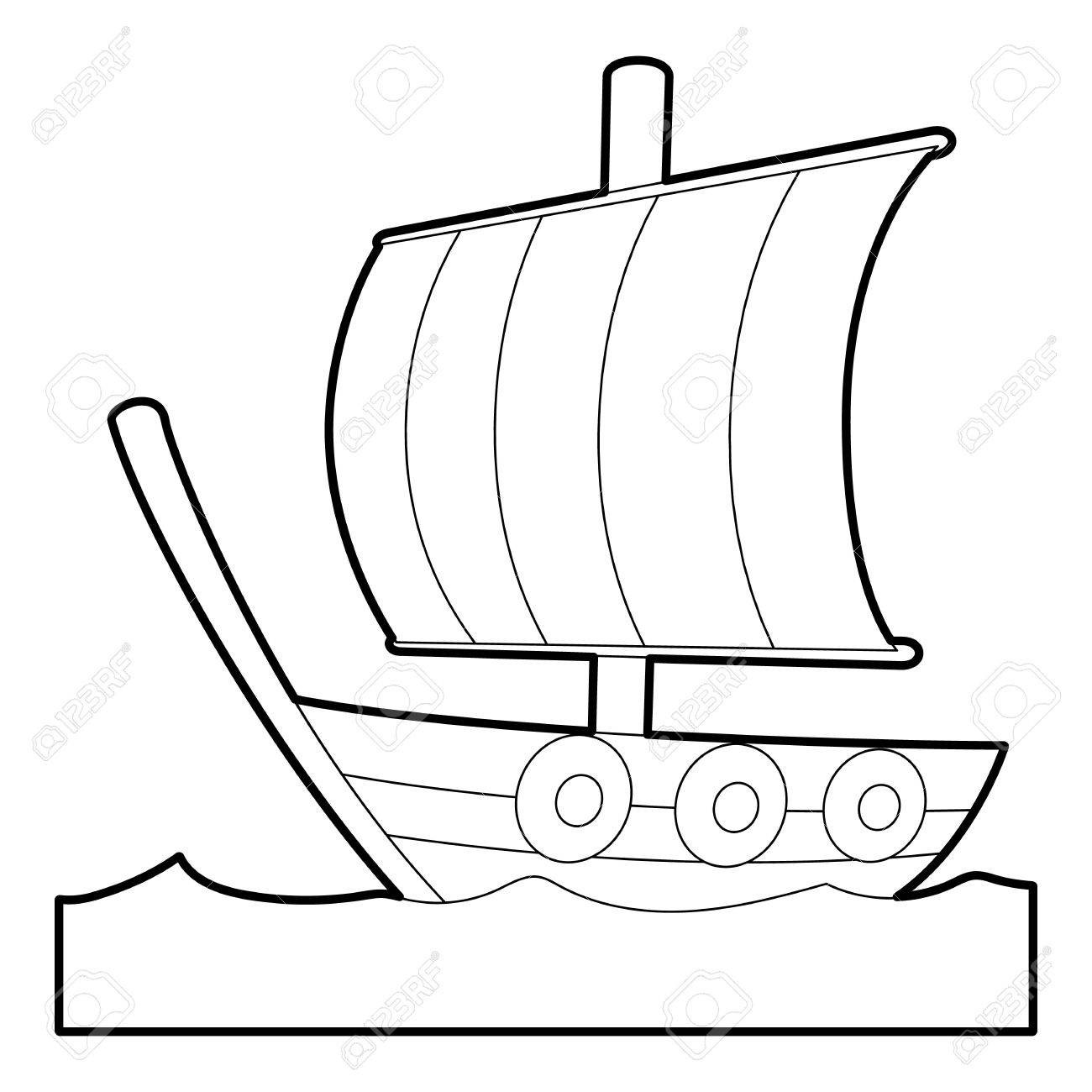 1300x1300 Sailing Ship Icon Outline Style