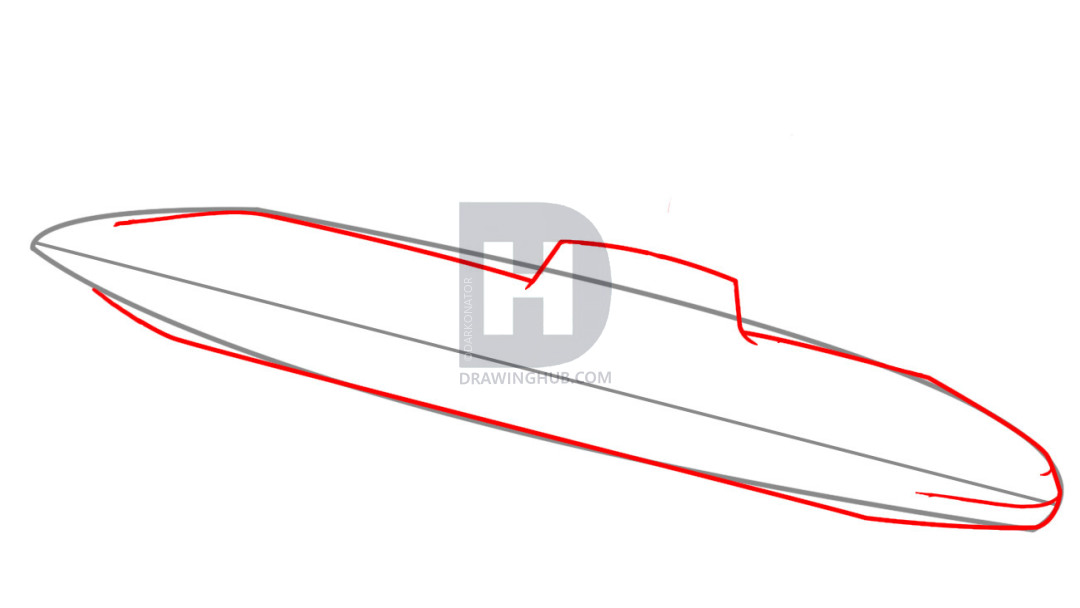 1080x608 How To Draw A Submarine, Step
