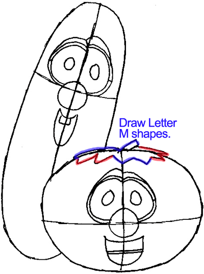400x537 How To Draw Bob And Larry From Veggietales With Easy Step