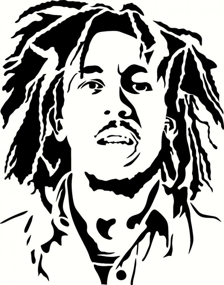 728x926 Bob Marley Line Draw Bad Card Lyrics Step Picture Drawings