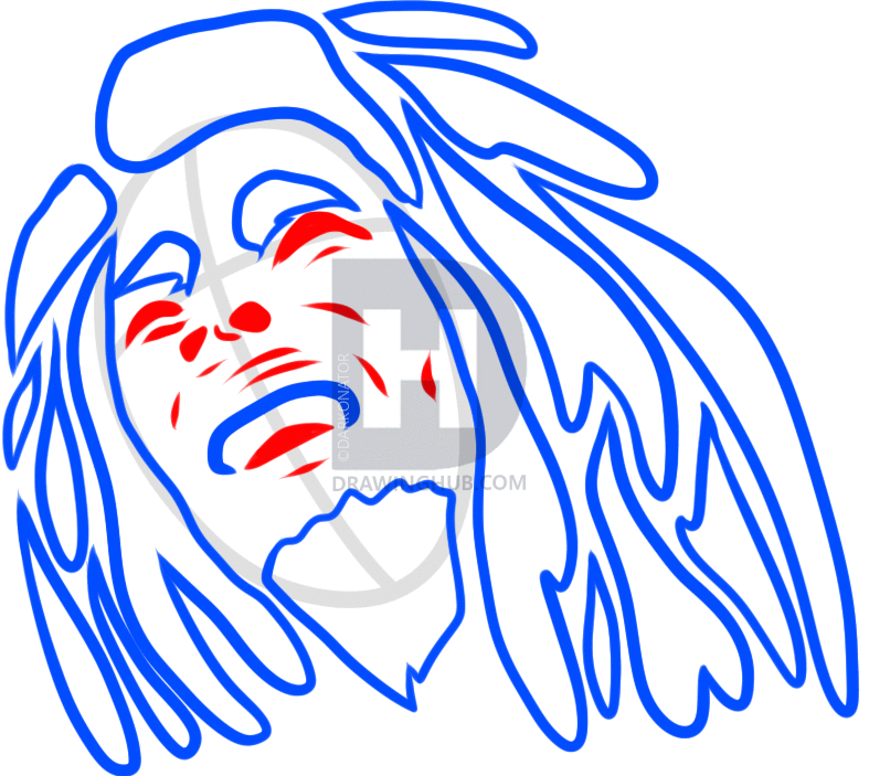 787x703 how to draw tribal bob marley, step
