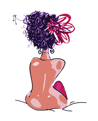 407x500 girl listening bob marley