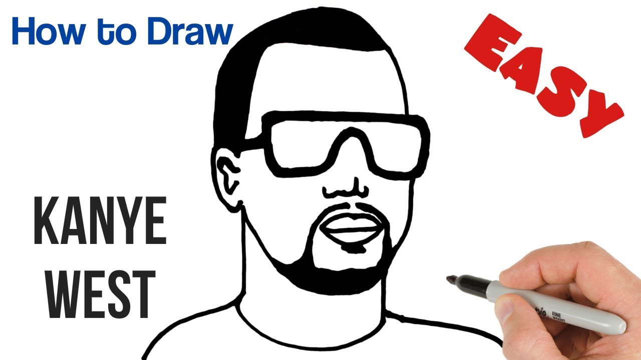 1280x720 how to draw kanye west portrait easy