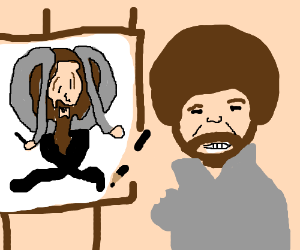 300x250 bob ross drawing a picture within a picture