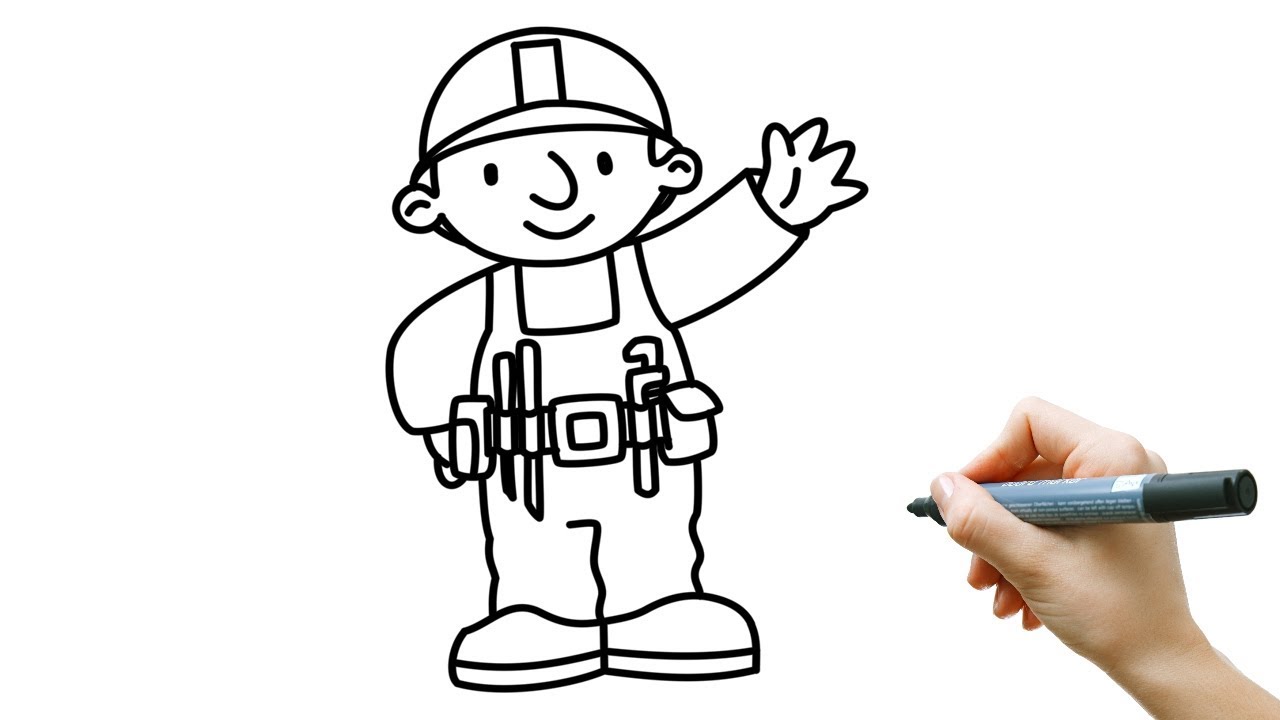1280x720 How To Draw Bob The Builder Step