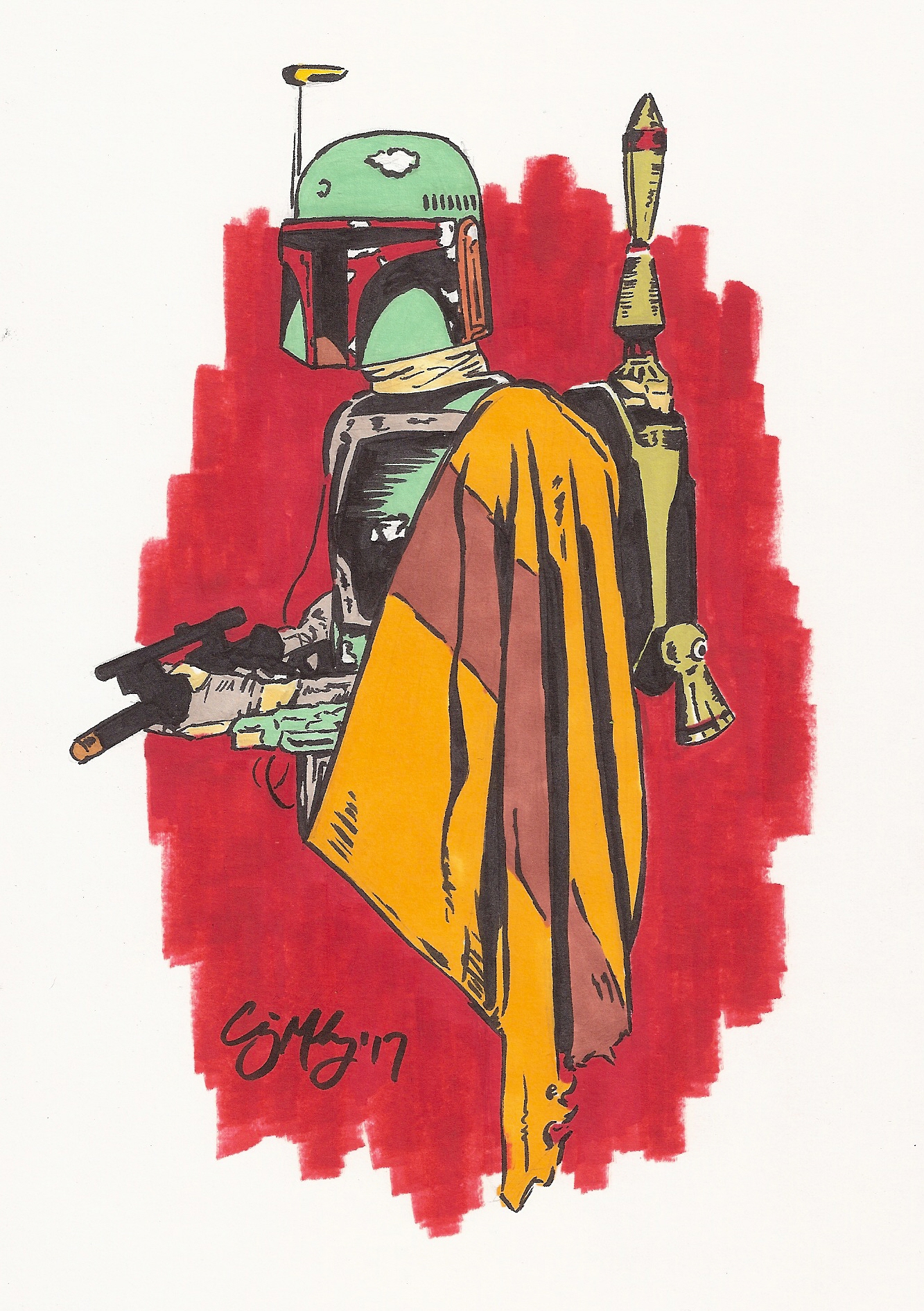 1333x1891 Bounty Hunter Original Drawing Craig Mahoney Art Online Store