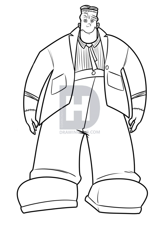 520x720 how to draw frank from hotel transylvania, step