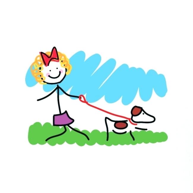 650x650 simple drawing of little girl little girl and dog drawing simple