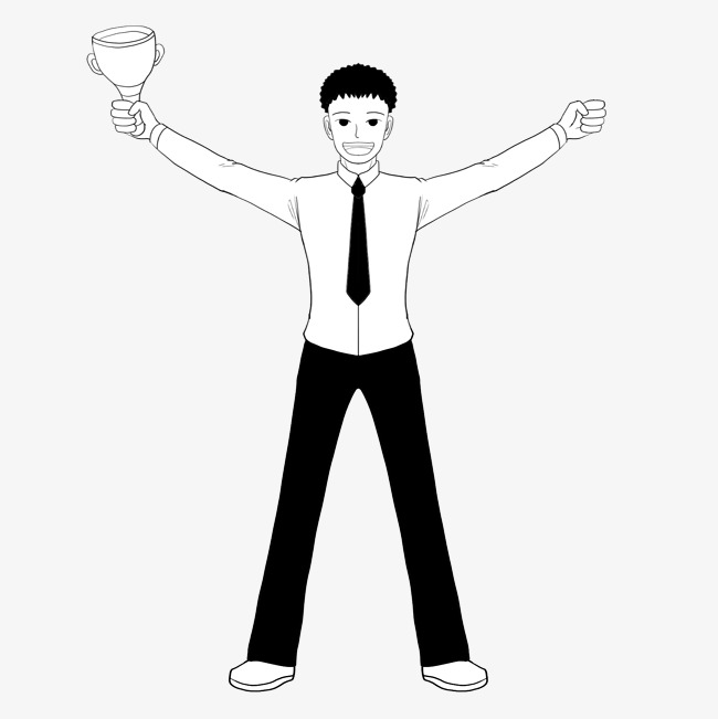 650x651 Happy Line Drawing Year End Award Body Character Image