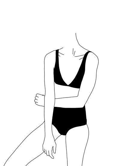 389x550 Woman's Body Line Drawing Illustration