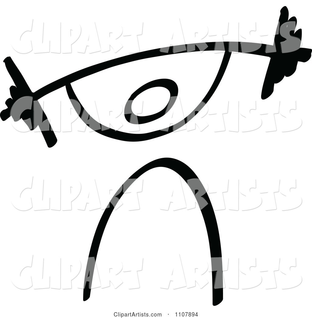 1024x1044 Black And White Stick Drawing Of A Bodybuilder Clipart