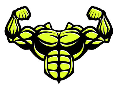 400x300 bodybuilder torso vector image